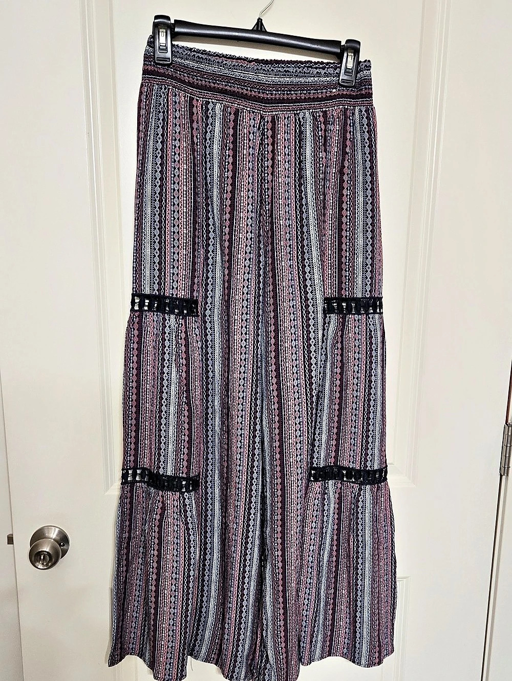 love  wish Striped Wide Leg pants in Blue & Pink Size Medium